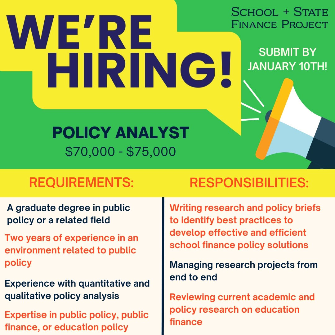 We're hiring a Policy Analyst! Apply today!