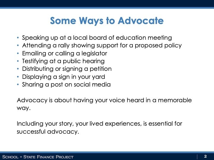 Some Ways to Advocate