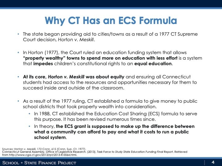 Why Connecticut has an ECS formula