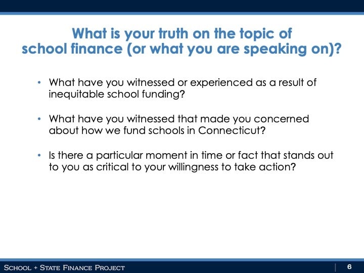 What is your truth on the topic of school finance?