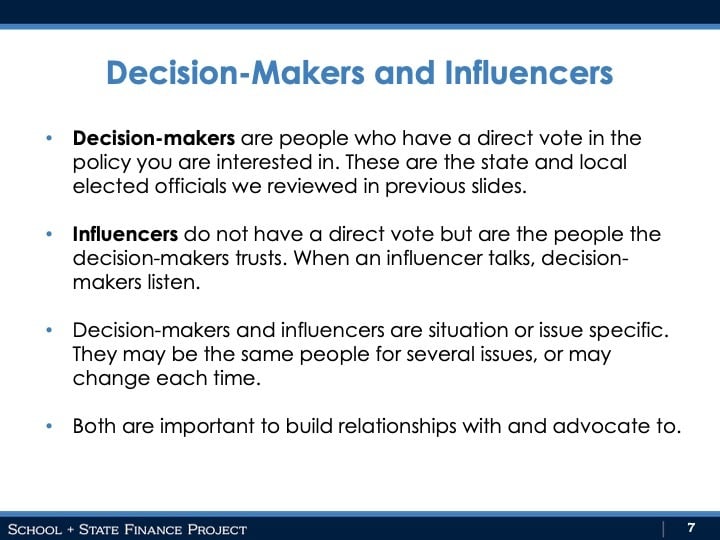 Decision-makers and Influencers