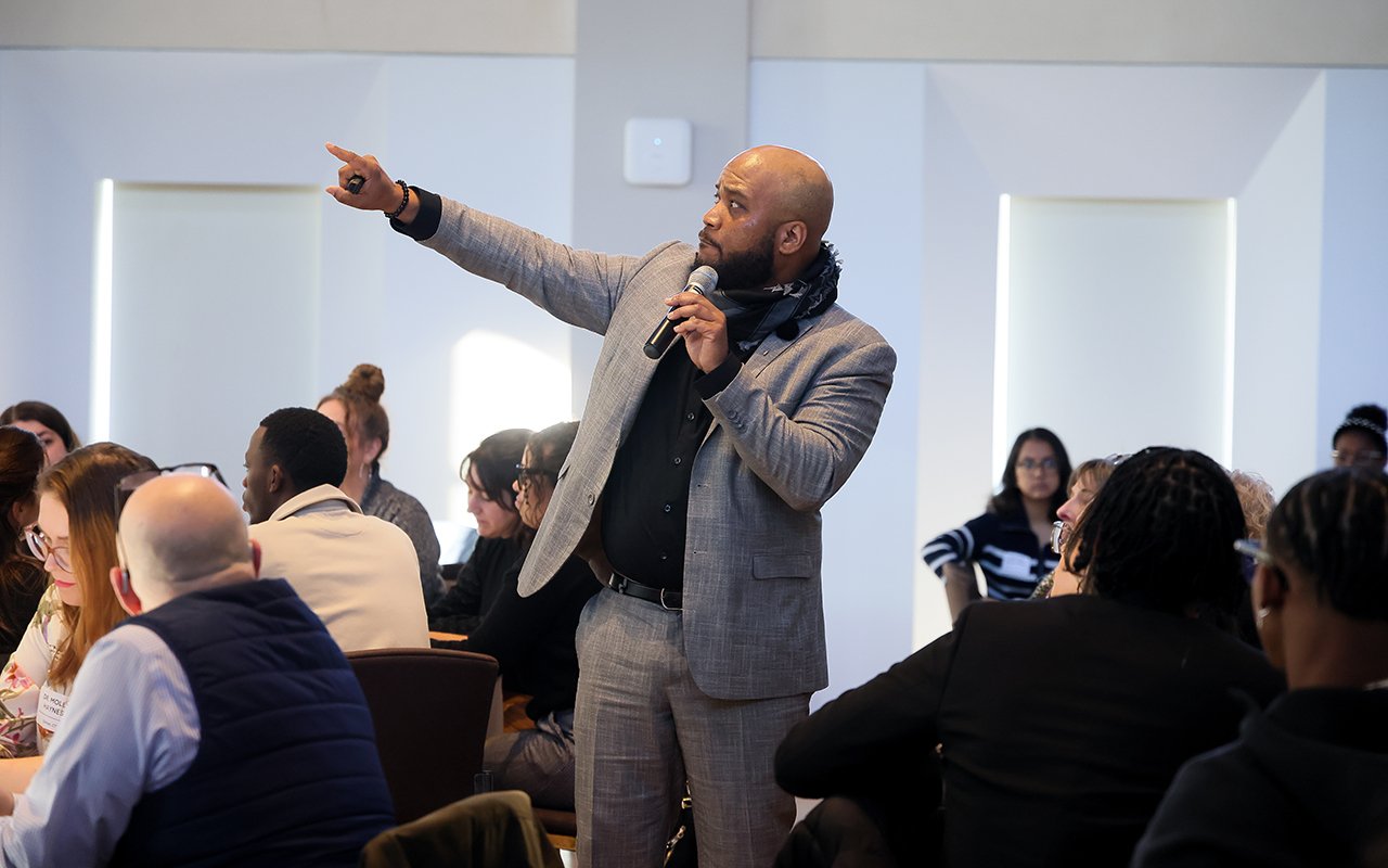 Kevin Booker Jr. gives the Keynote Address at the State of the Student Conference