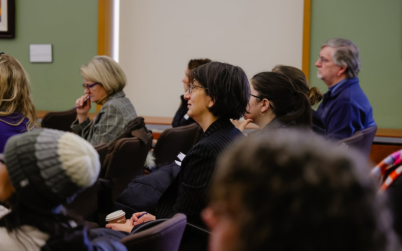 Attendees listen to a presenter during the State of the Student Conference
