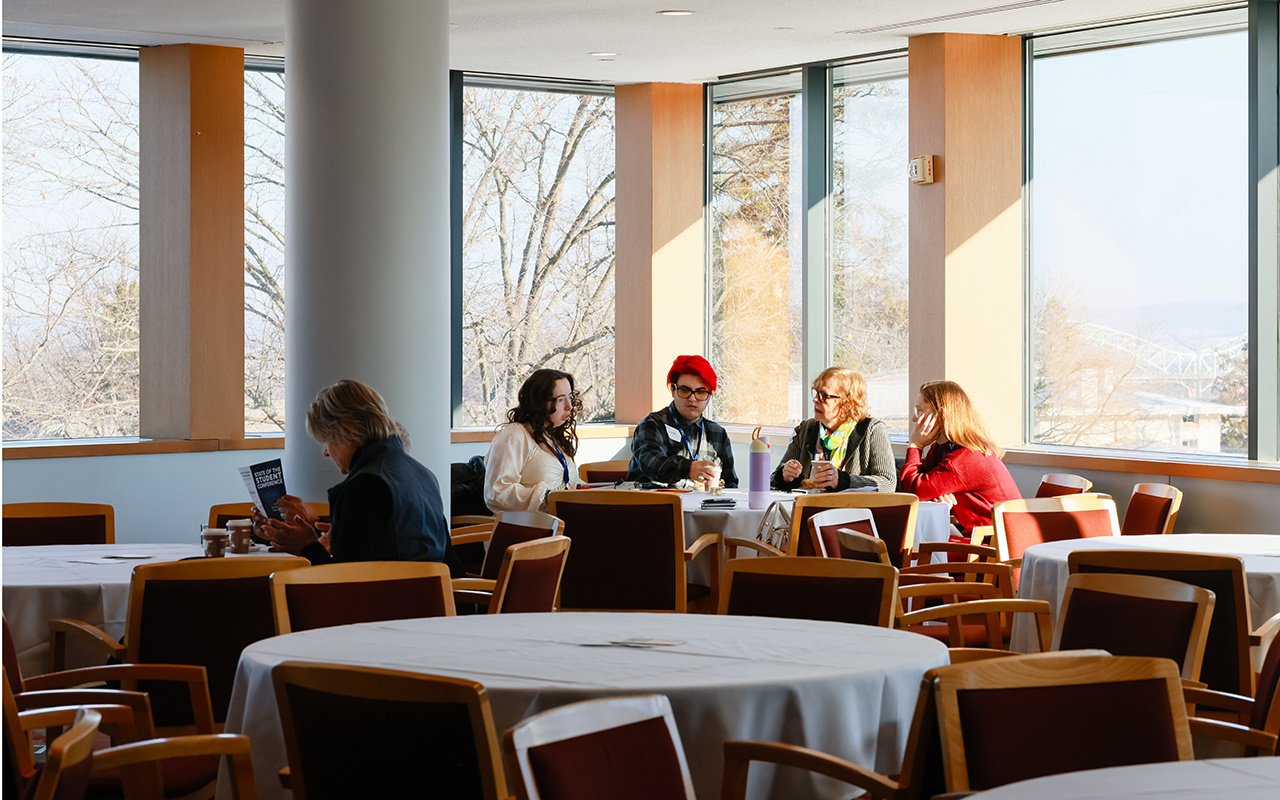 Attendees enjoy breakfast before the 2025 State of the Student Conference begins