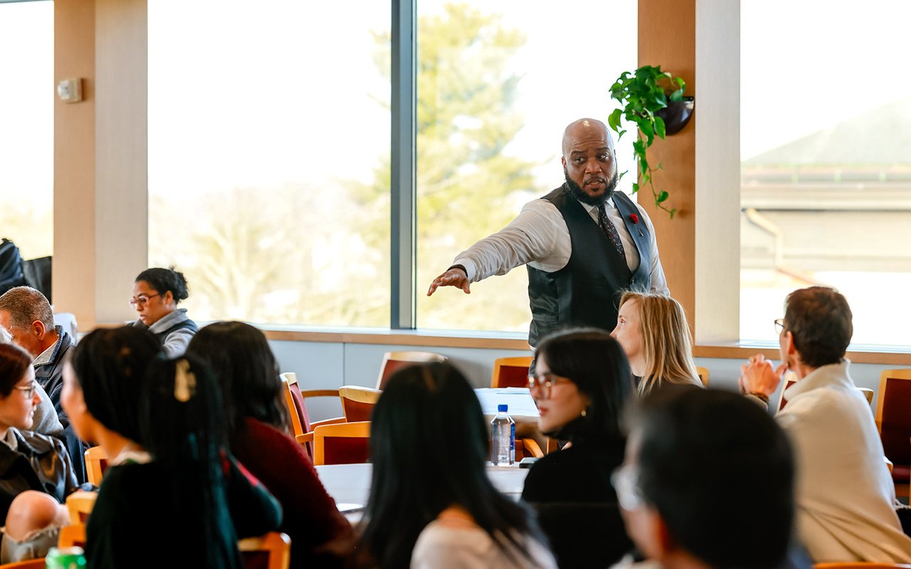 Kevin Booker Jr. gives the Keynote Address at the 2025 State of the Student Conference