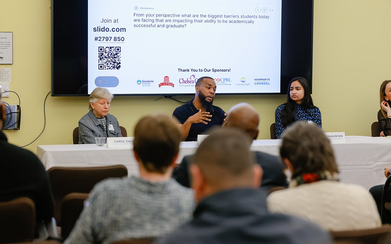 A panel on Connecticut's disconnected and at-risk youth at the 2025 State of the Student Conference